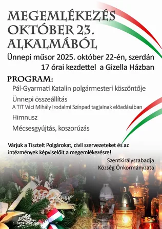 MEGEMLÉKEZÉS Október 23. alkalmából borítóképe
