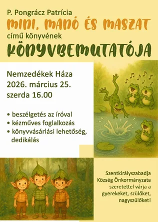 Mini, Manó és Maszat könyvbemutató borítóképe